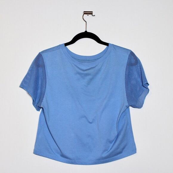 Elephant Design Blue Crop Top Short Sleeve Large - Picture 3 of 3